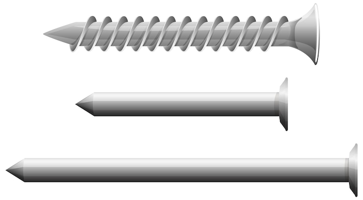 Free Vector type of screws isolated on white background