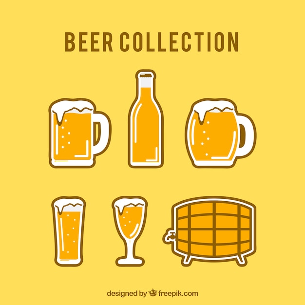 Free vector types of beers and barrel