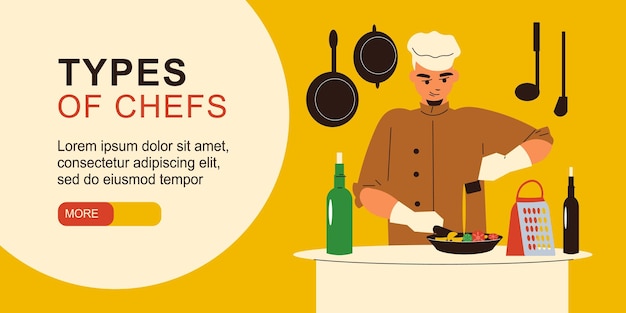 Types of chefs horizontal banner