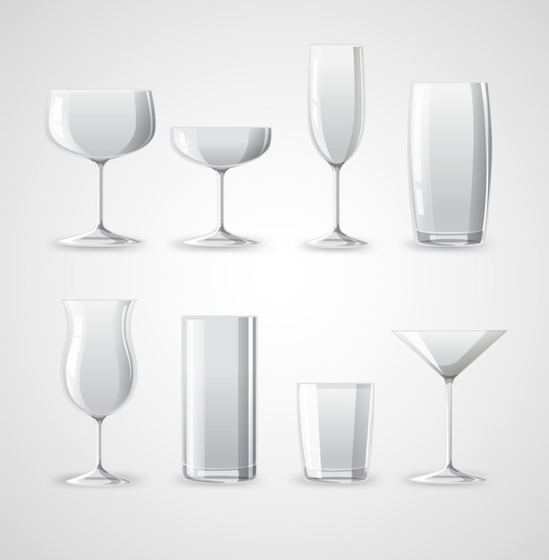 Free vector types of cocktail glasses