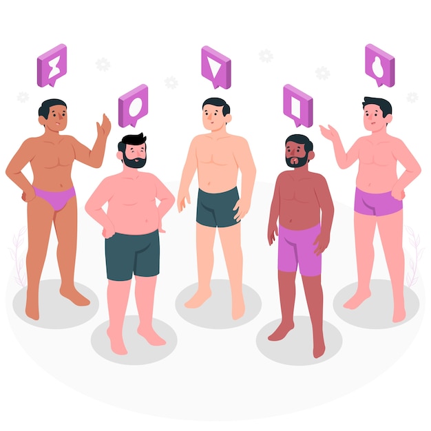 Free vector types of male body shapes concept illustration