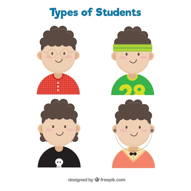 Free vector types of students