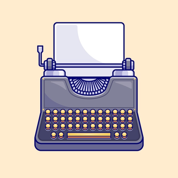 Иллюстрация векторной иконки пишущей машинки. Изолированная концепция объекта технологии Premium векторы