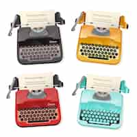 Free vector typewriter flat set