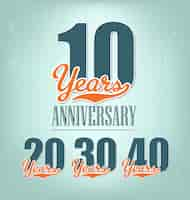 Free vector typographic anniversary designs