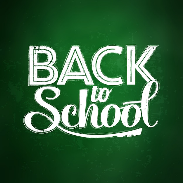 Free vector typographic back to school chalkboard design