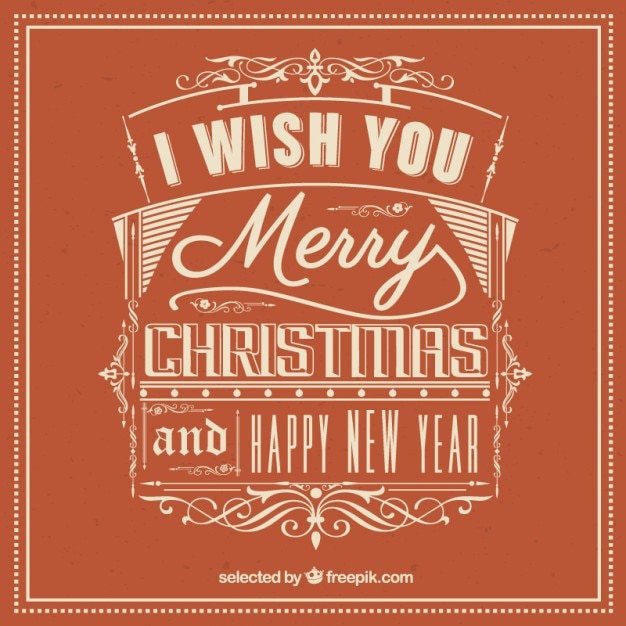 Free vector typographic christmas card