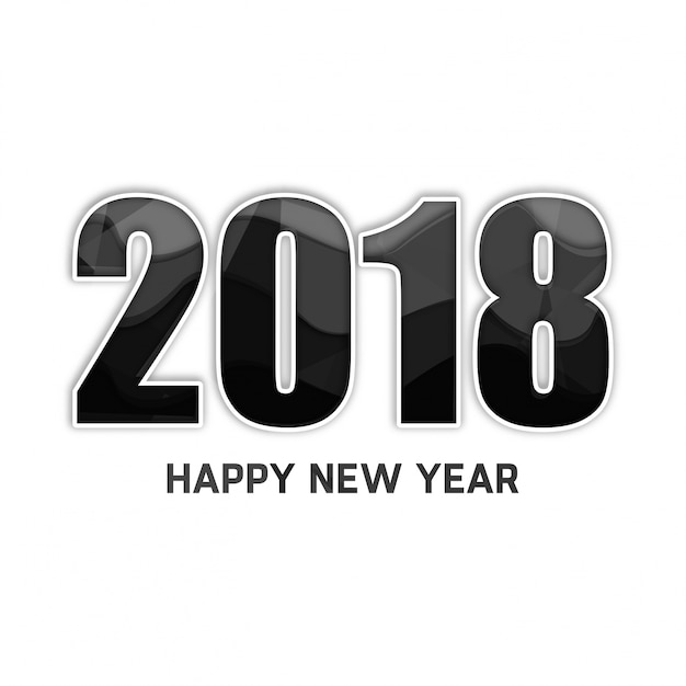 Hello New Year 2018 золотая типография на черном фоне Поздравительная открытка с надписью с надписью на зимних праздниках Векторная иллюстрация