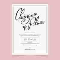 Free vector typographic postponed wedding card