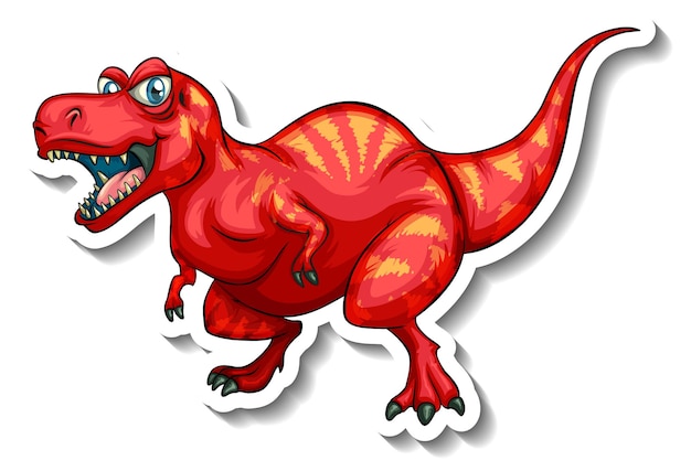 Free vector tyrannosaurus dinosaur cartoon character sticker