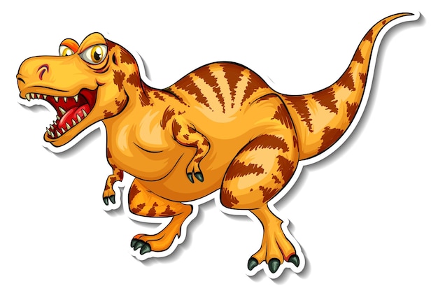 Free vector tyrannosaurus dinosaur cartoon character sticker