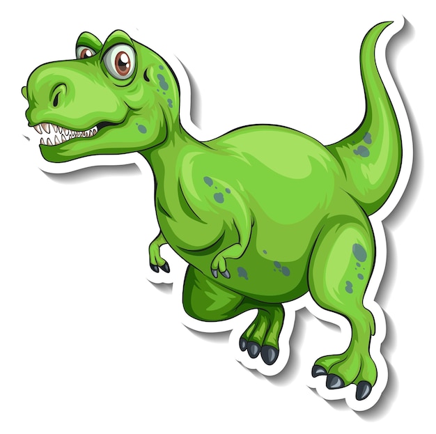 Vettore gratuito adesivo tirannosauro dinosauro personaggio dei cartoni animati