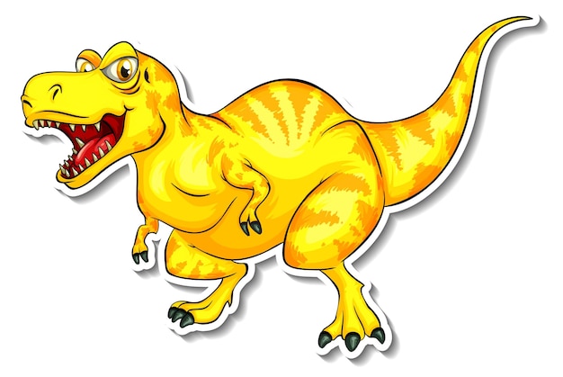 Бесплатное векторное изображение Тираннозавр динозавр мультипликационный персонаж стикер