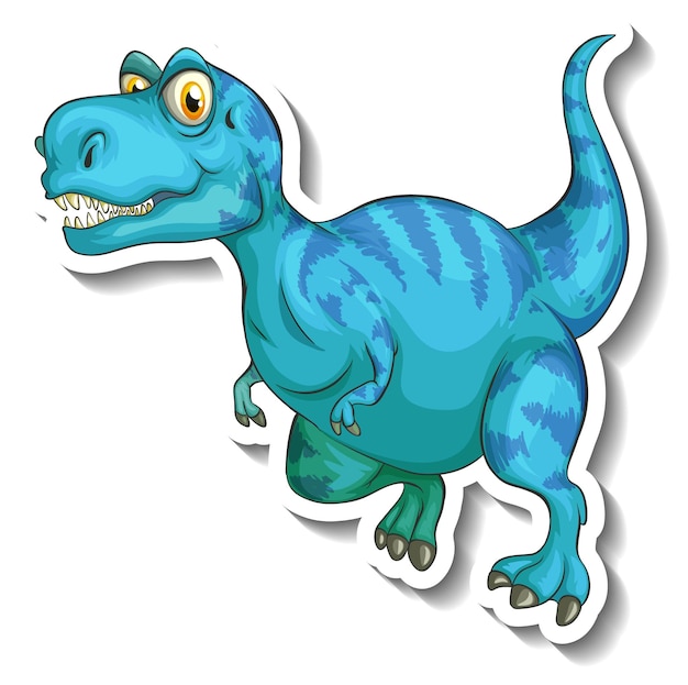 Free vector tyrannosaurus dinosaur cartoon character sticker