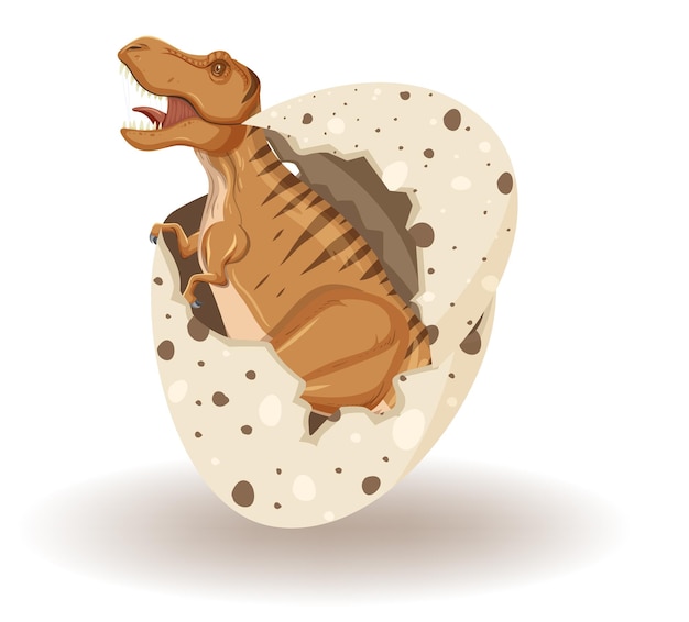 Tyrannosaurus rex coming out of eggshell