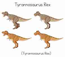 Бесплатное векторное изображение Карточка tyrannosaurus rex на белом фоне