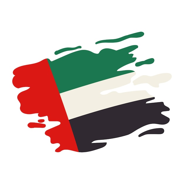 Free vector uae national day flag grunge style illustration