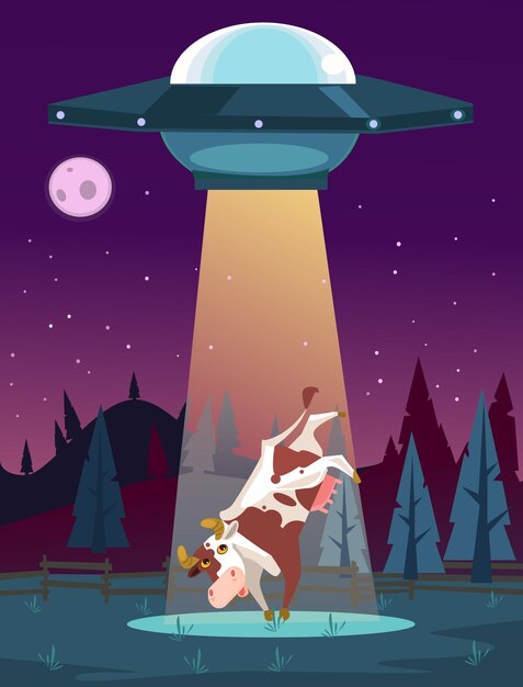 Free Vector Hand Drawn Ufo Abduction Concept