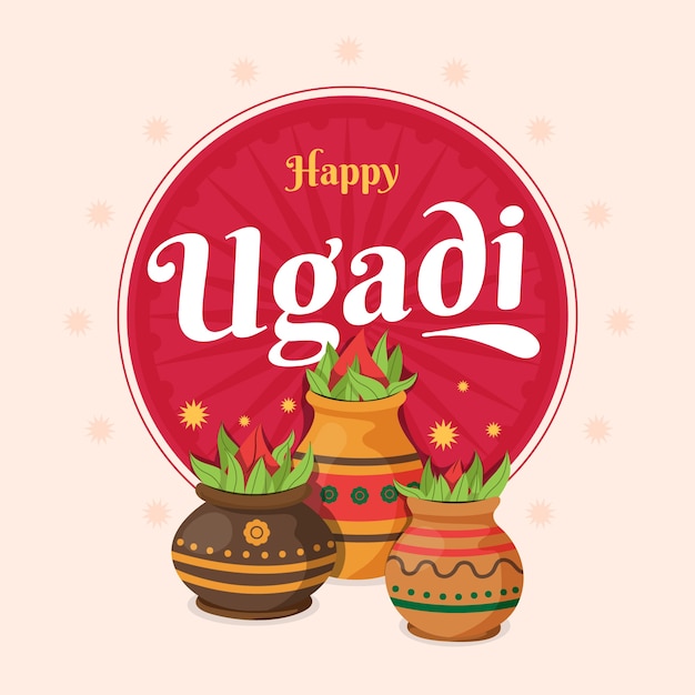 Ugadi in design piatto