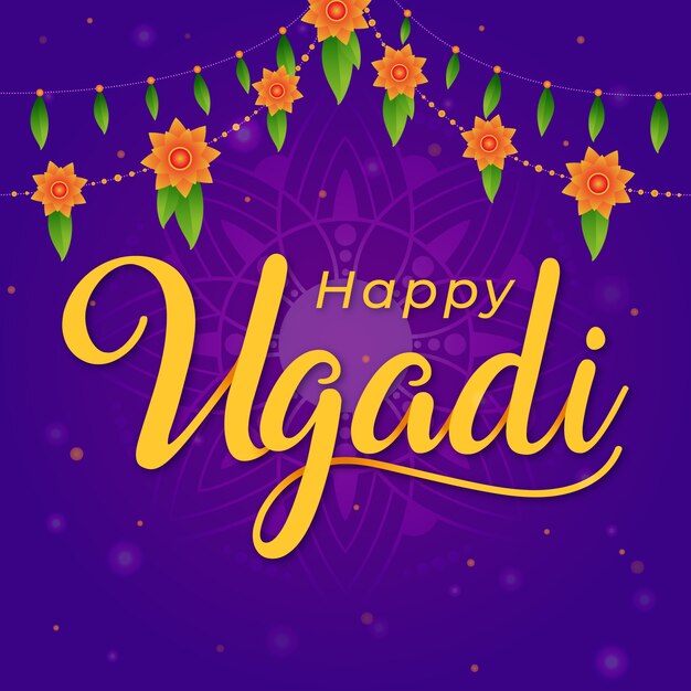 Ugadi in flat design