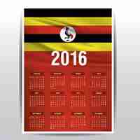 Free vector uganda calendar of 2016