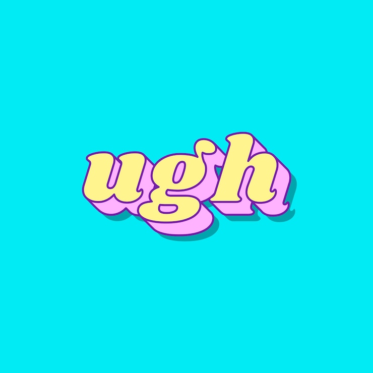 Free Vector ugh word retro typography vector