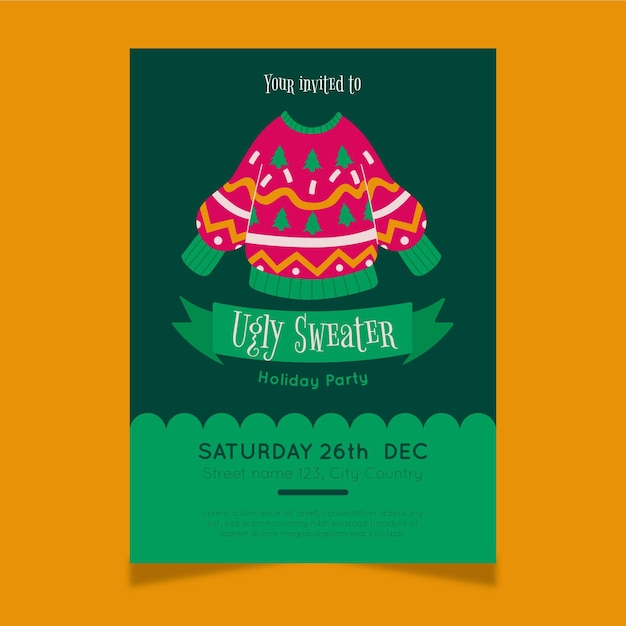 Ugly sweater party invitation template