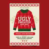 Free vector ugly sweater party invitation template