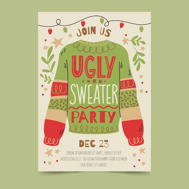 Ugly sweater party invitation template