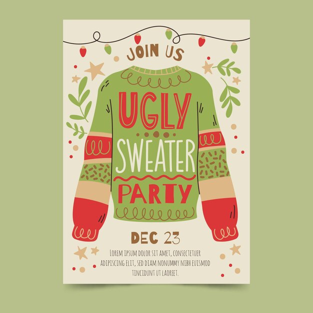 Ugly sweater party invitation template