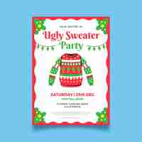 Free vector ugly sweater party invitation