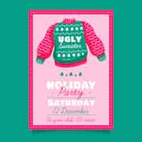 Free vector ugly sweater party invitation