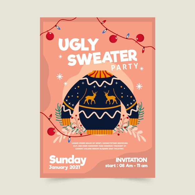 Ugly sweater party invitation