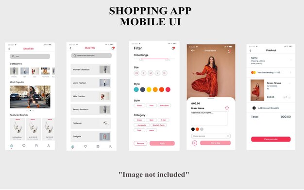 Free Vector Fashion shopping app template Free Vector Fashion shopping app template