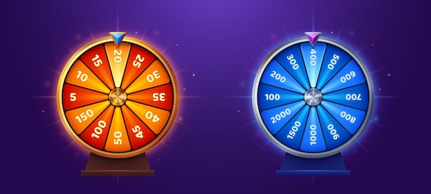 Ui lucky game spin casino fortune wheel vector