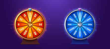 Бесплатное векторное изображение ui повезло игра спин казино колесо удачи вектор