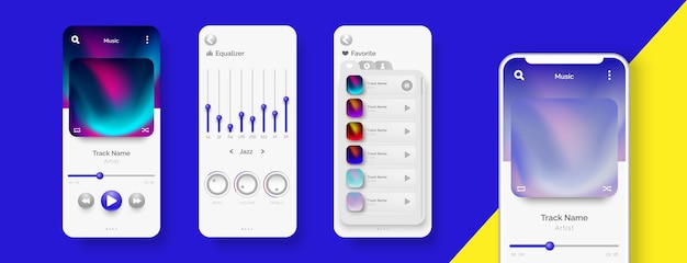 음악 용 UI / UX 디자인 템플릿