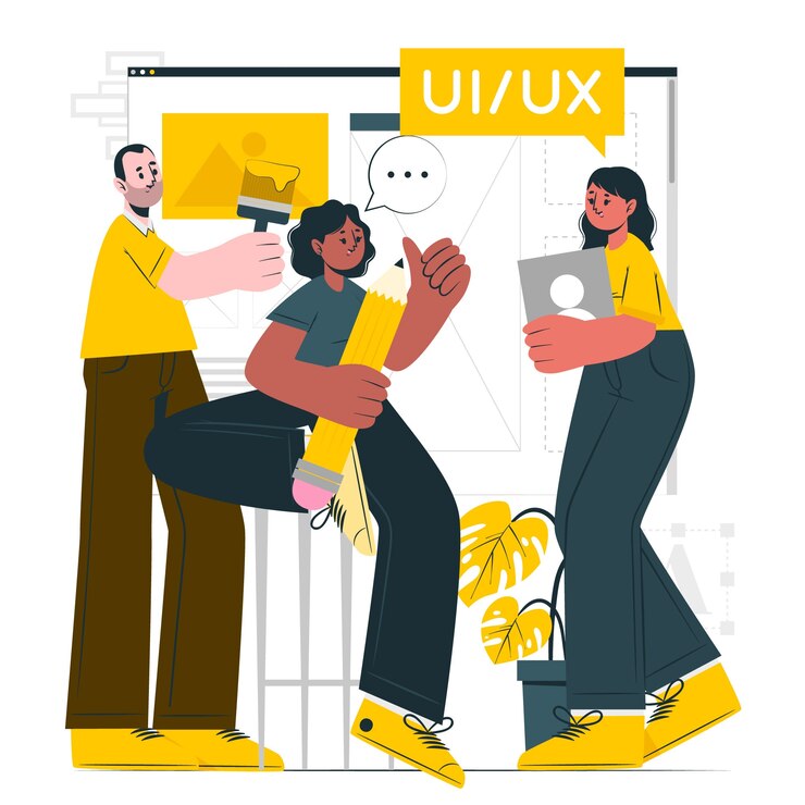 Free Vector ui-ux team concept illustration