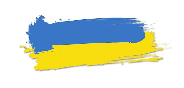 붓으로 우크라이나 국기