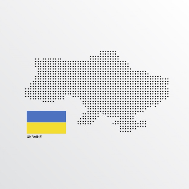 Free vector ukraine map design with flag and light background vector