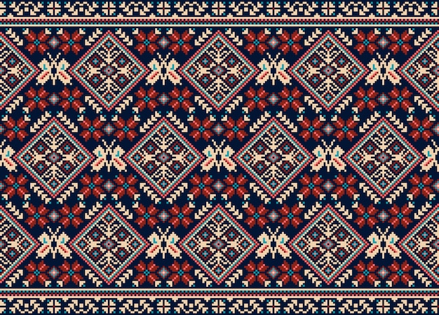 Free vector ukrainian folk seamless pattern ornament