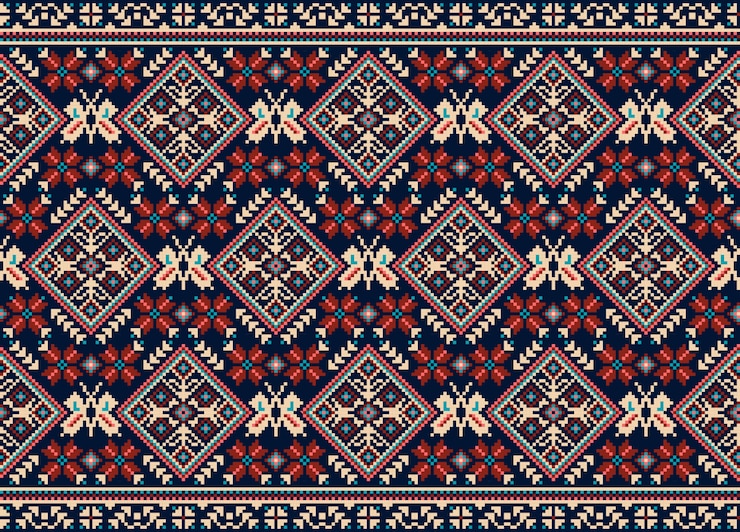 Free Vector ukrainian folk seamless pattern ornament
