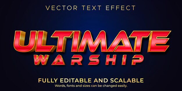 Ultimate warship text effect, editable war and hero text style