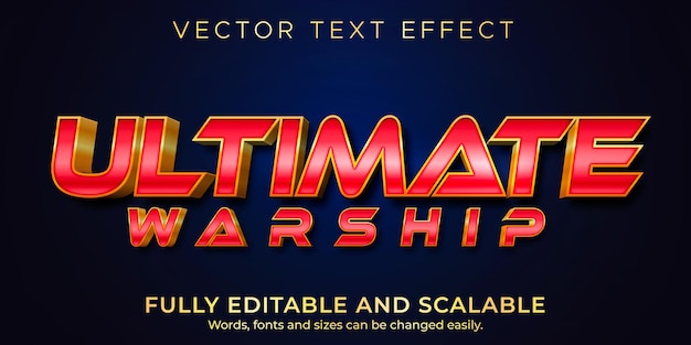 Окончательный текстовый эффект военного корабля, редактируемый стиль текста войны и героя
