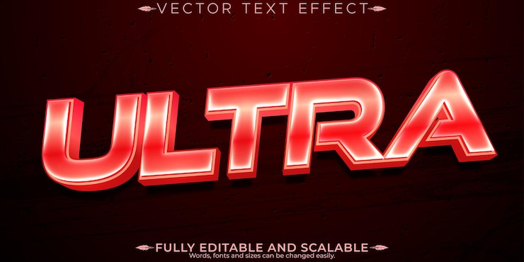 मुफ़्त वेक्टर ultra text effect editable extreme and ultimate customizable font style
