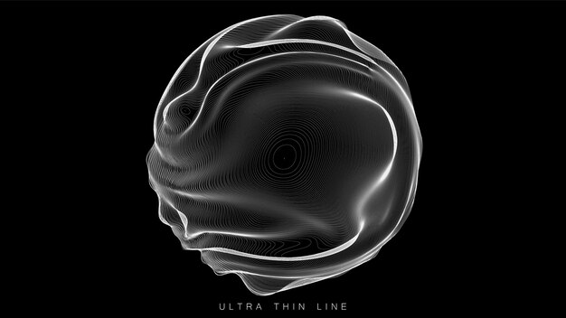 ultra thin line fluid geometry dynamic vector distorted spheres