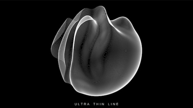 Бесплатное векторное изображение Ультратонкая линия геометрии жидкости на темном фоне