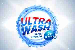 Free vector ultra wash detergent packaging template