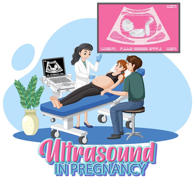 Free vector ultrasound in pregnancy for banner or poster design