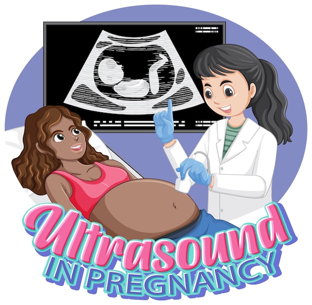 Free vector ultrasound in pregnancy for banner or poster design